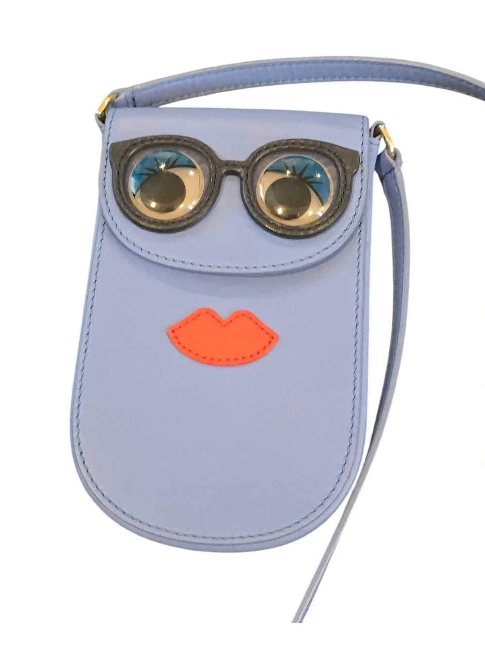 Tory Burch face motif googly eyes phone crossbody bag purse